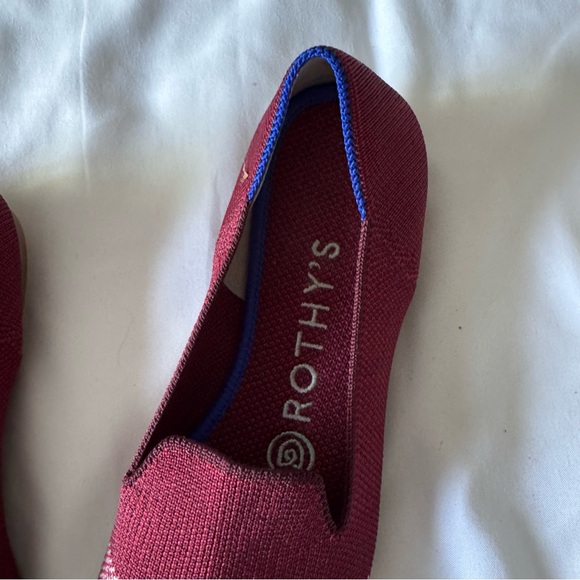 Rothy’s The Loafer Burgundy Garnet Reflective Stripe Flat Shoes - Picture 5 of 7